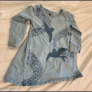 Blue tea collection bird dresss